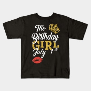 Queen The Birthday Girl July 1st Shirt Kids T-Shirt